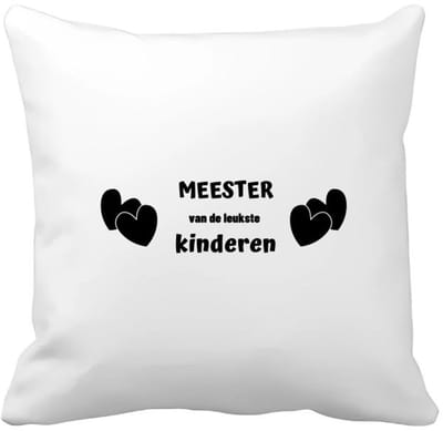 Akyol - meester van de leukste kinderen Kussen hoes - Meester - de leukste meester - verjaardag - cadeautje voor meester - kado - geschenk - 40 bij 40 cm