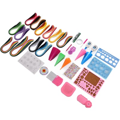 Papier Quilling Kits Complete Quilling Gereedschappen met Gewatteerd Papier Pincet voor Beginners DIY Quilling gray