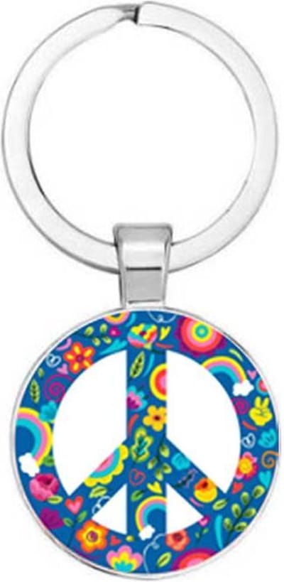 Akyol - peace Sleutelhanger - Peace - degene die leven in vrede - peace - vrede - geen oorlog - 2,5 x 2,5 CM