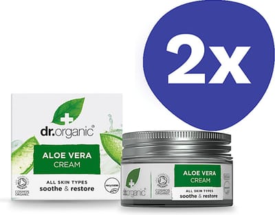 Dr Organic Aloe Vera Creme (2x 50ml)