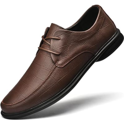 Heren Leren Schoenen Echt Leer Zacht Leer Schoenen met Zachte Zool Lente en Zomer Zwarte Schoenen Nieuwe Heren Casual Leren Schoenen 44 bruin