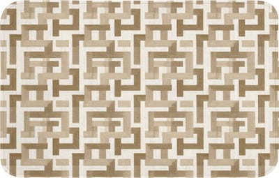 Badmat 80x50 cm - Antislip - Geometrisch - Retro - Bruin - Badmatten voor badkamer - Badkamermat - Douchemat - Badkamer mat