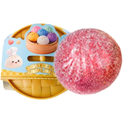- Squishy Boulette à Paillettes avec Boîte Boulettes Jouet Sensoriel à Presser pour Soulager le Stress Cadeau pour Fans