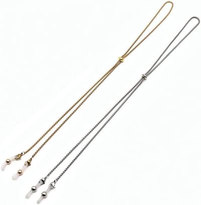 Brillen Ketting - Eyewear Cord - Veilig Dragen - Verstelbare Oorhaken - 65 cm - Zilver