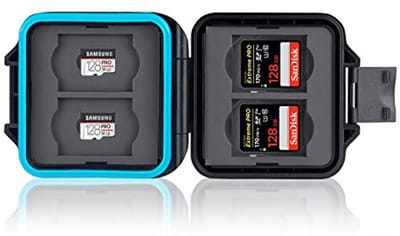 Beschermhoesje voor geheugenkaarten - Opbergdoosje voor SD- en Micro SD-kaarten - Draagkoord en Sim-pin inbegrepen