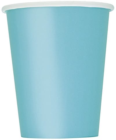 8 papieren bekers turquoise 250ml