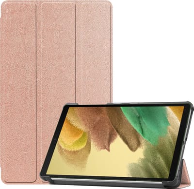 Hoes - Geschikt voor Samsung Galaxy Tab A7 Lite - Dun & Stevig - Trifold Bookcase - Hard Cover - Hardcover Book Case - Tablet Hoesje - Rosé goud