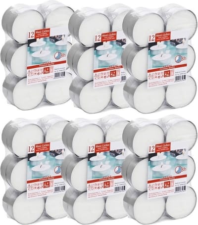 Trend Candles Waxinelichtjes - 72x stuks - 8 branduren - Geurloze kaarsen - Theelichtjes