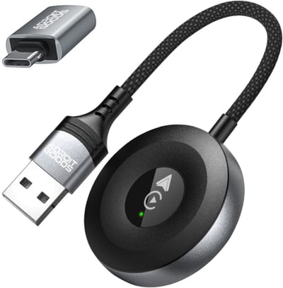 AdroitGoods CarPlay Draadloze Carplay-adapter - Geschikt voor IOS/iPhone en Android - Usb-A/Usb-C