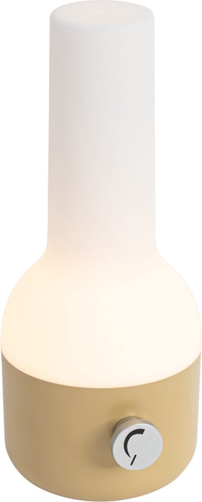 QAZQA haard - Moderne Dimbare LED Draadloze Oplaadbare Tafellamp USB met Dimmer - 1 lichts - H 24 cm - Goud - Buitenverlichting