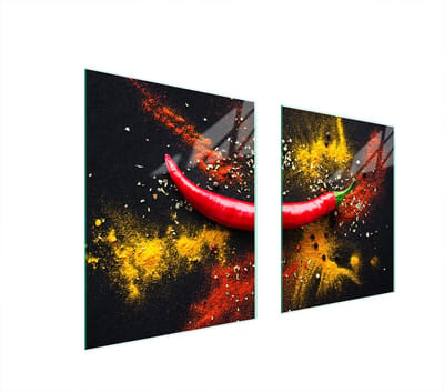 TMK ArtDeko Serie - Glazen Beschermplaat - 85x52cm - Chilli