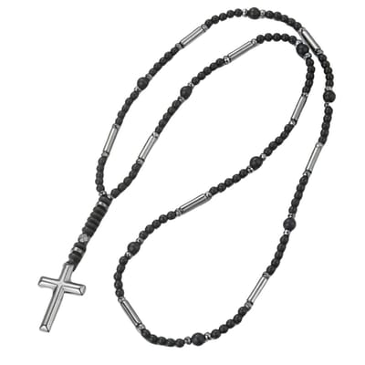 Rozenkrans -ketting -zwart -Onyx- Katholiek- Charme Bijoux