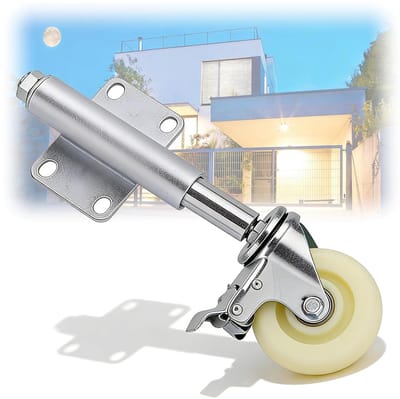 Veerbelaste poortwielen met een diameter van 50 mm, draaibare rol voor poorten, robuuste ophangingssystemen, maximaal 50 kg draagvermogen, ideaal voor tuinpoorten, hekken en schuifdeuren