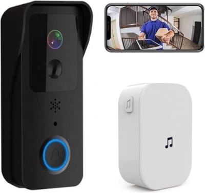 Draadloze Deurbel - Videodeurbel Camera - Veilig Thuis - HD Nachtzicht - 124 X 65 CM - Zwart