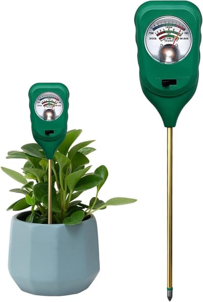 Bodemtester - Meetinstrument Bodem - Planten Verzorgen - Vocht en pH - 10 x 3 x 15 cm - Zilver