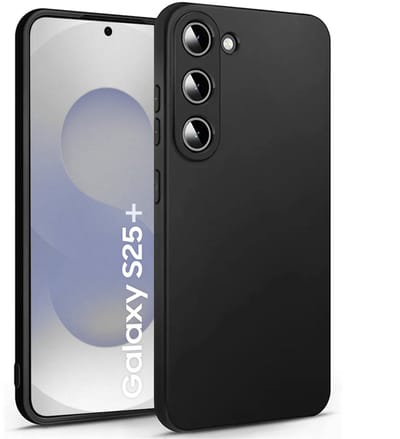 Zwart Hoesje Geschikt Voor Samsung Galaxy S25+ (S25 PLUS) - Zwarte Siliconen hoesje - TPU Back Cover Hoes - Zwart