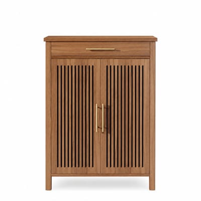 CORE Schoenenkast - Schoenenrek - Schoenenmeubel - 5-laags schoenen opbergkast - Dressoir - Lamellen deuren en lade - 80x36x109cm
