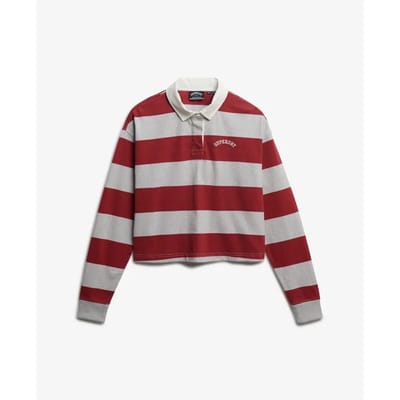 Gestreept poloshirt met lange mouwen voor dames Superdry Athletic Essentials