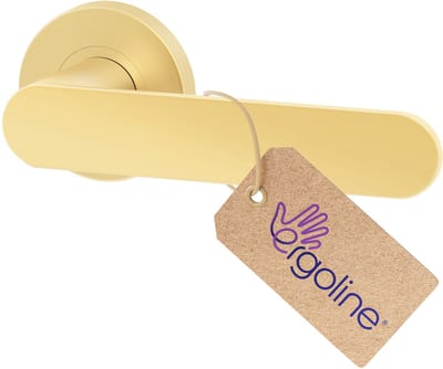 Mat Gouden Deurbeslag PRIMA, Deurbeslag set Binnendeur, Deurklink Set, Deurklink met ronde rozet, zonder extra onderrozet, Mat Goud, Deurkruk, Incl. Bevestigingsmateriaal - Terugslagveer