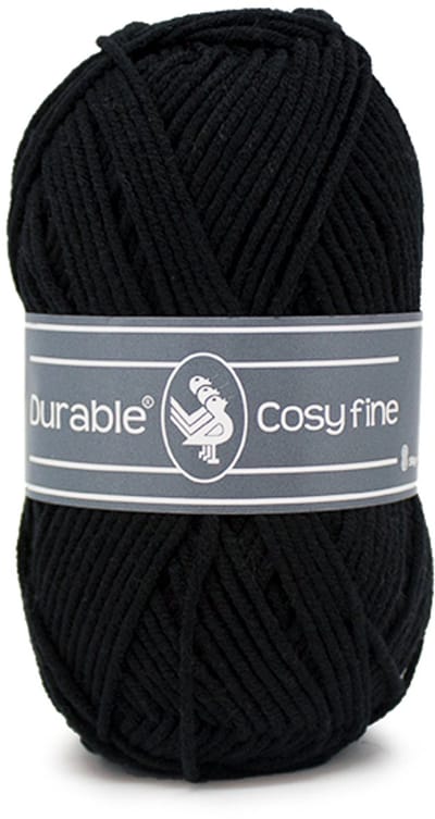Durable Cosy Fine - 325 black - Katoen/Acryl Garen