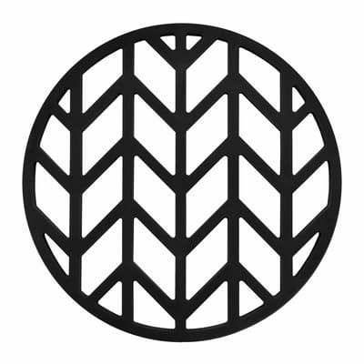 Krumble Pannenonderzetter - Pannenonderzetter hittebestendig - Pannenonderzetter Siliconen - Pannenonderzettters - Pijlen - Diameter 14 cm - Zwart