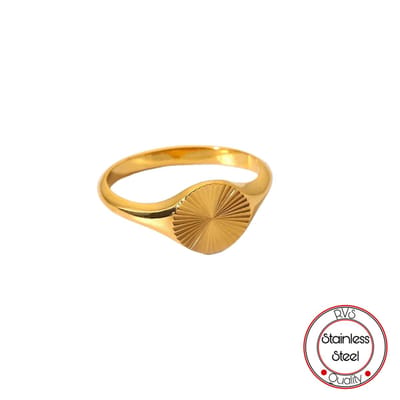 Soraro Rond Stralen Ring | Goldplated | Soraro | Goudkleurig | 17 mm | Stralend | Vrouwen Cadeau | Cadeau voor Haar