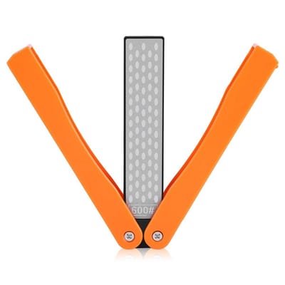 Dailygoods- Messenslijper Dubbelzijdig - Opvouwbare Diamanten Slijpsteen - Antislip Handgreep - Honingraat Slijpoppervlak - Perfect voor Buiten - Bescherming tegen Beschadigingen