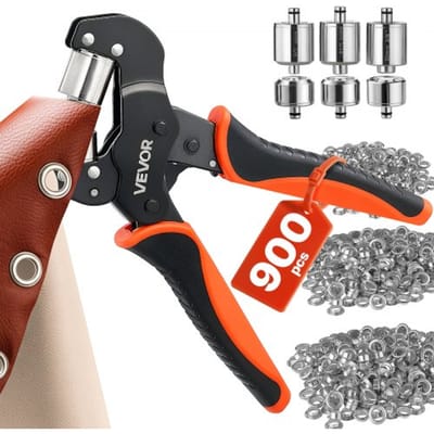 VEVOR Oogjestang 900-Delige Set, Oogjes 6 mm, 8 mm, 10 mm, Magnetische Oogjespers, Stalen Oogjespons met Magnetische Kop, Antislip Handgreep, Geschikt voor Leer, Zeilen, Schoenen, Knutselwerk en Textiel