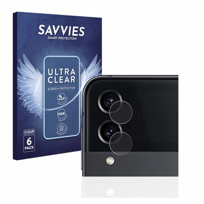 Savvies - Screenprotector voor Samsung Galaxy Z Flip 4 (ALLEEN Camera Lens) - Folie Beschermfolie transparant 6 Stuks