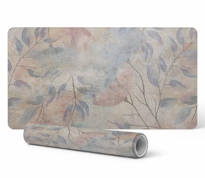 Antislip gaming muismat met delicate bladeren als achtergrond, 90x45 cm