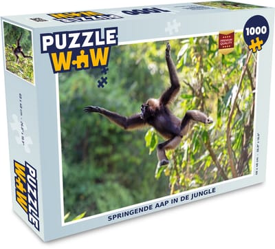 Puzzel Springende aap in de jungle - Legpuzzel - Puzzel 1000 stukjes volwassenen