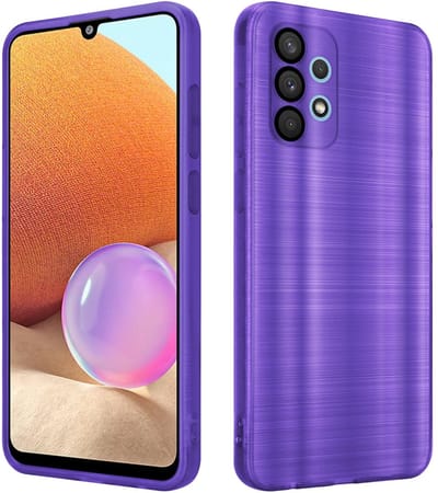 Cadorabo Hoesje geschikt voor Samsung Galaxy A32 5G in Brushed Paars - Beschermhoes Case Cover van flexibel TPU silicone in Brushed design