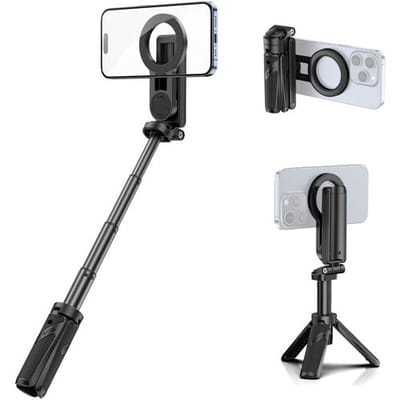 ULANZI JJ03 3-in-1 Magnetisch Statief - Zelfiestick met 10m Afstandsbediening & 360° Draaibare Magneetkracht?Stabiel Bureau Statief voor Reis，