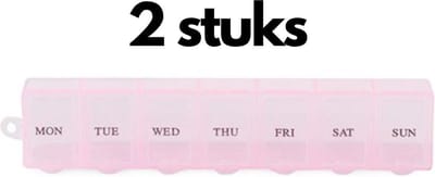 2x Pillendoos 7 Dagen Roze 7 vakjes - Doos voor Medicijnen - Pillen Planner - Medicijnhouder - Pillendoos Week