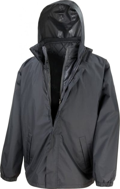Result 3-in-1 Jacket With Quilted Bodywarmer RT215X - Black - XXL