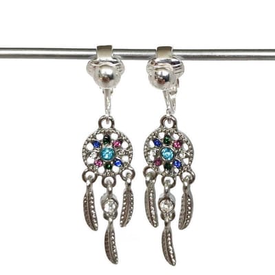 Clip Oorbellen Kinderen - Oorclips - Dromenvanger - Glitters - Roze - Hangoorbellen - MNQ bijoux