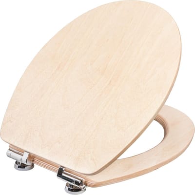 Toiletbril - WC Deksel - Badkamer Comfort - Softclose Mechanisme - 43 x 38 cm - Houtnerf