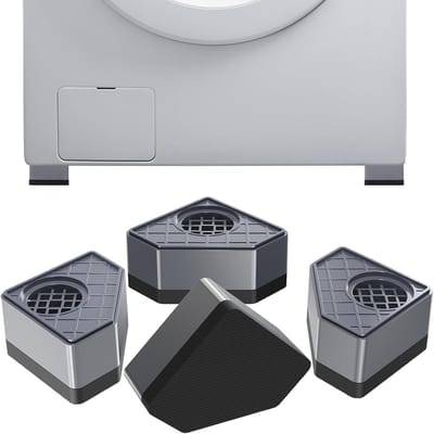 Anti-vibratievoetjes voor wasmachine en droger, rubberen blokken voor geluidsreductie, antislip en stabiliteit, 9 x 9 x 4,5 cm