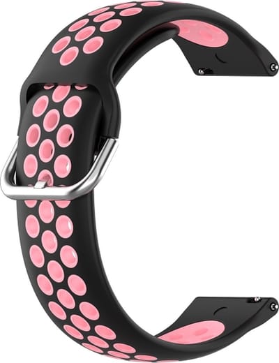 Siliconen bandje - geschikt voor Samsung Gear S3 / Galaxy Watch 3 45 mm / Galaxy Watch 46 mm - zwart-roze