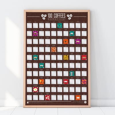Gift Republic Bucketlist Scratch Poster - 100 Koffie