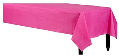 2x stuks tafelkleed fuchsia roze 140 x 240 cm - tafellakens van plastic - Feestartikelen/versiering