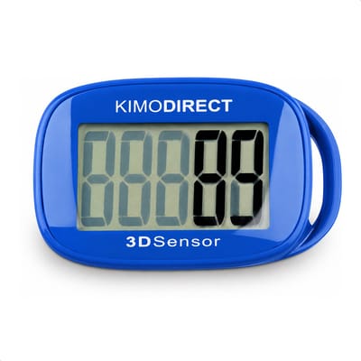 KIMO DIRECT Stappenteller met Clip en Draagkoord - Stappen Tellen - Activity Tracker - 3D Sensor - Groot Scherm - Blauw