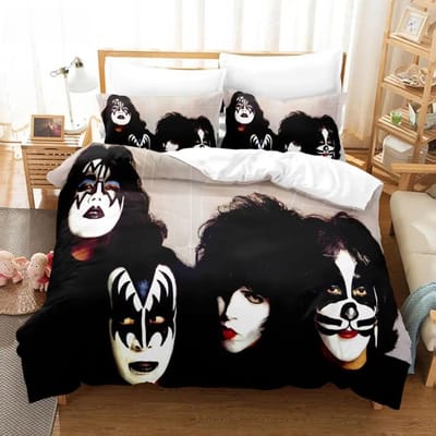 Kiss Band Beddengoedset Eenpersoons Rockband Dekbedovertrek Tweepersoons Queen King Twin Maat Voor Jongens Volwassenen Zachte Dekbedovertrekset Cadeau 135x200cm 2pcs