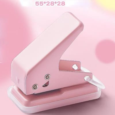 Mini Enkele Ring Perforator Ronde Perforator Papier Puncher Voor Kaart Hand Account Notebook School Kantoorbenodigdheden roze