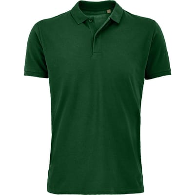 SOLS Heren Planet Pique Organisch Poloshirt (Bevroren groen)