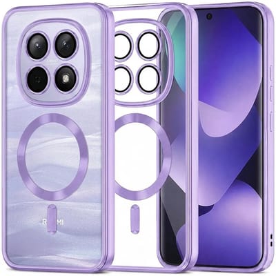 Hoesje geschikt voor Xiaomi Redmi Note 15 4G/5G / Xiaomi Poco M8 - Techsuit Luxury Crystal Back Cover - Geschikt voor MagSafe - Transparant/Lichtpaars