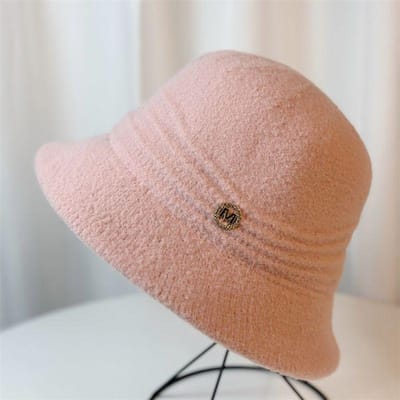 Chapeau Automne et Hiver Chaud Tricot Chapeau de Pêcheur, Chapeau Bob et Bassin Polyvalent et Tendance 54-58 CM rose