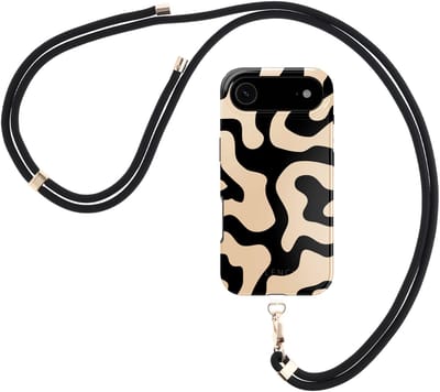 Selencia Design Hoesje met Magnetische Ring inclusief Zwart Telefoonkoord - Geschikt voor Apple iPhone Air - Art Wave Black