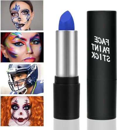 Verf voor gezicht en lichaam, niet-giftige make-upstick voor sport en Halloween, ideaal voor volwassenen en kinderen, blauwe kleur