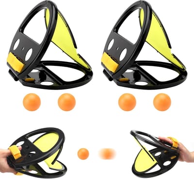 Dailygoods- Balspel voor buiten - Fangbalspel - Balvangspel voor kinderen - Behendigheidsspel - Strandspeelgoed - Geschikt voor 3 jaar en ouder, 2 sets, 4 ballen - Vangspel
